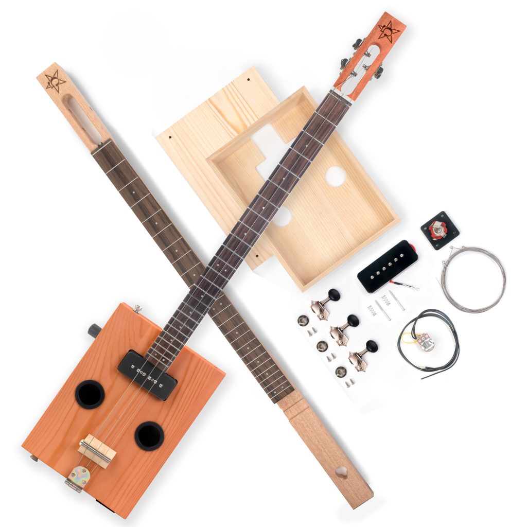 cigar box guitar build from electric guitar kit